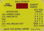 Bally Check (Yellow Version) - Front Cover Plate Thumbnail